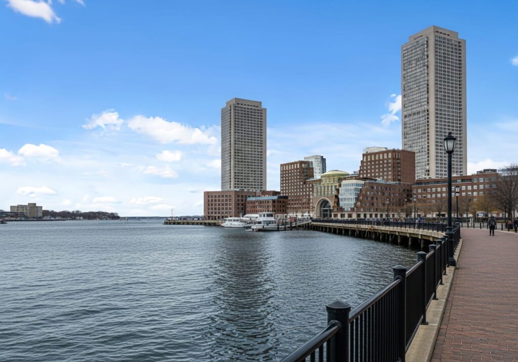Boston Harbor waterfront walk