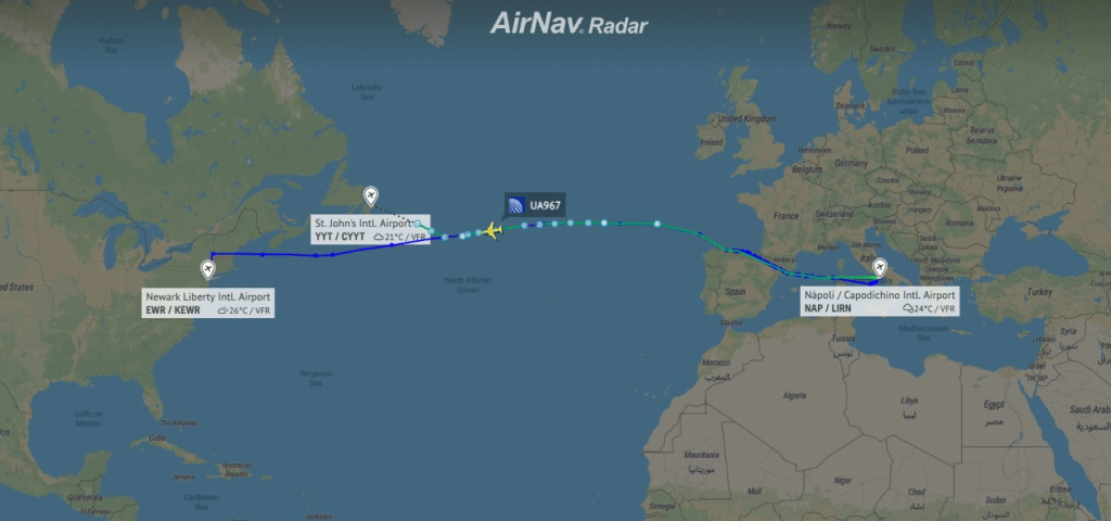 united flight ua967 diverted