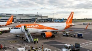 EasyJet Airbus A320 at London Gatwick airport following a precautionary return.